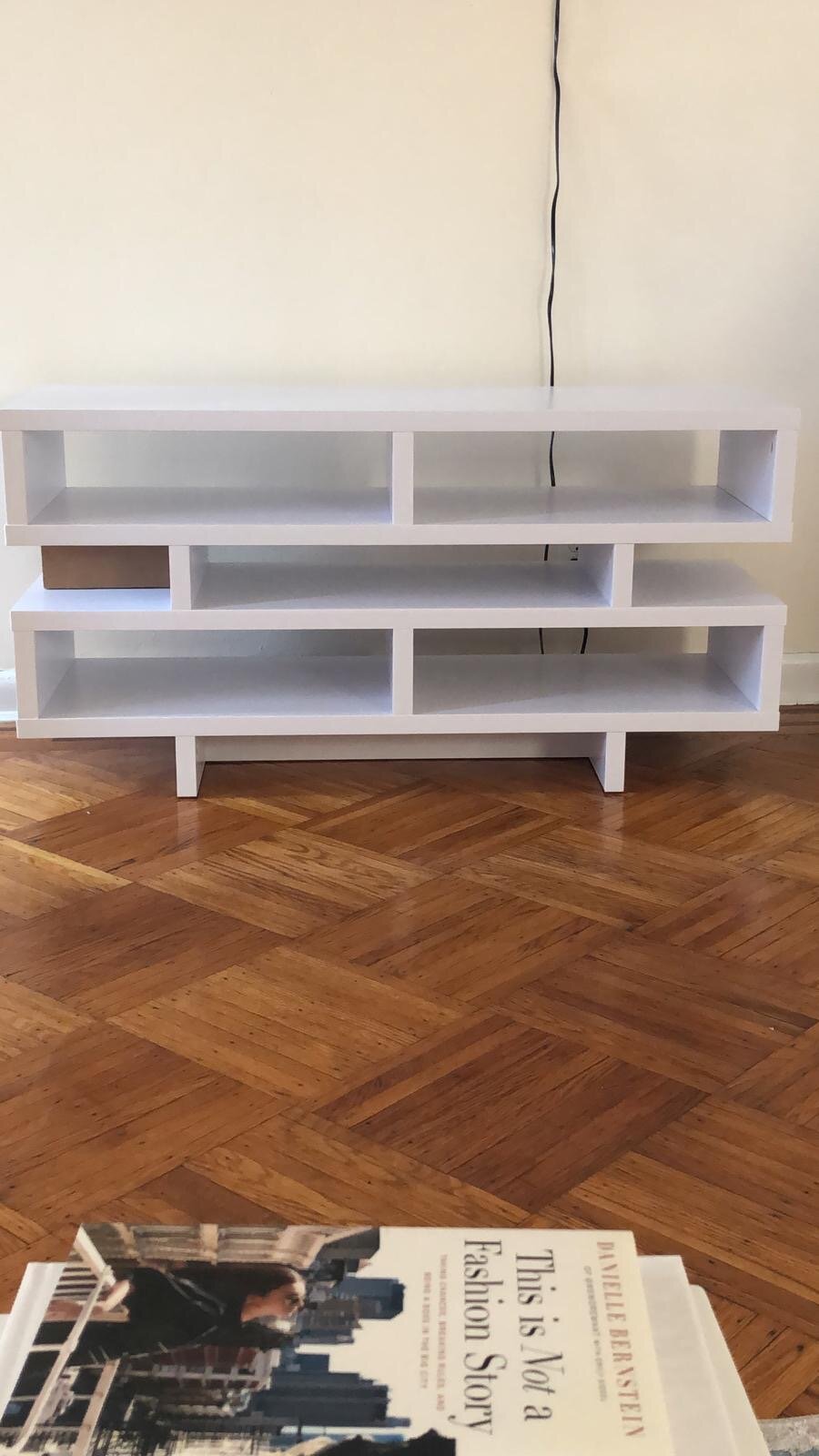 White Modern Geometric TV Stand