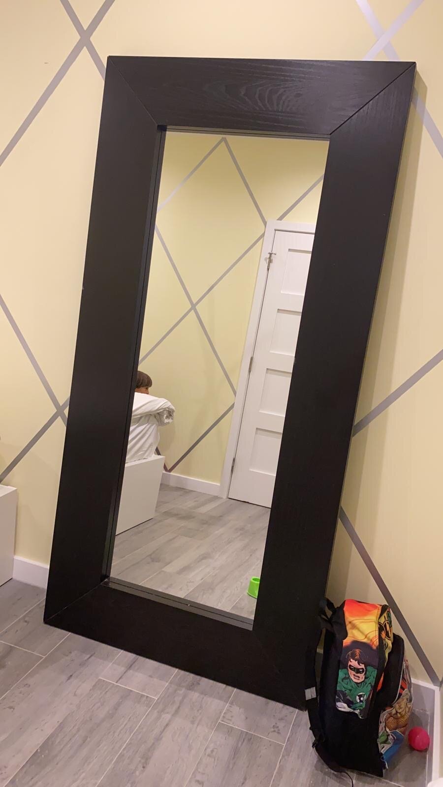 Dark Wood Edge Full-Length Mirror