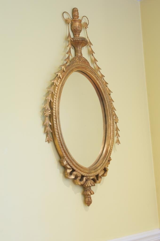 2 Oval Antique-Style Mirrors