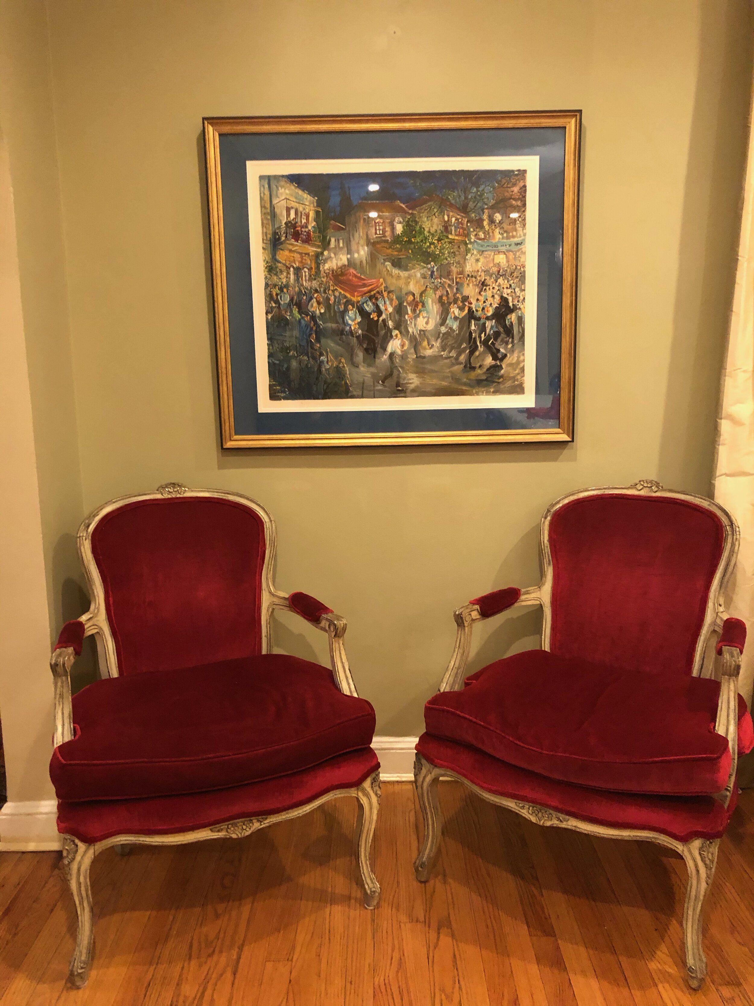 2 Lavish Red Velvet Chairs