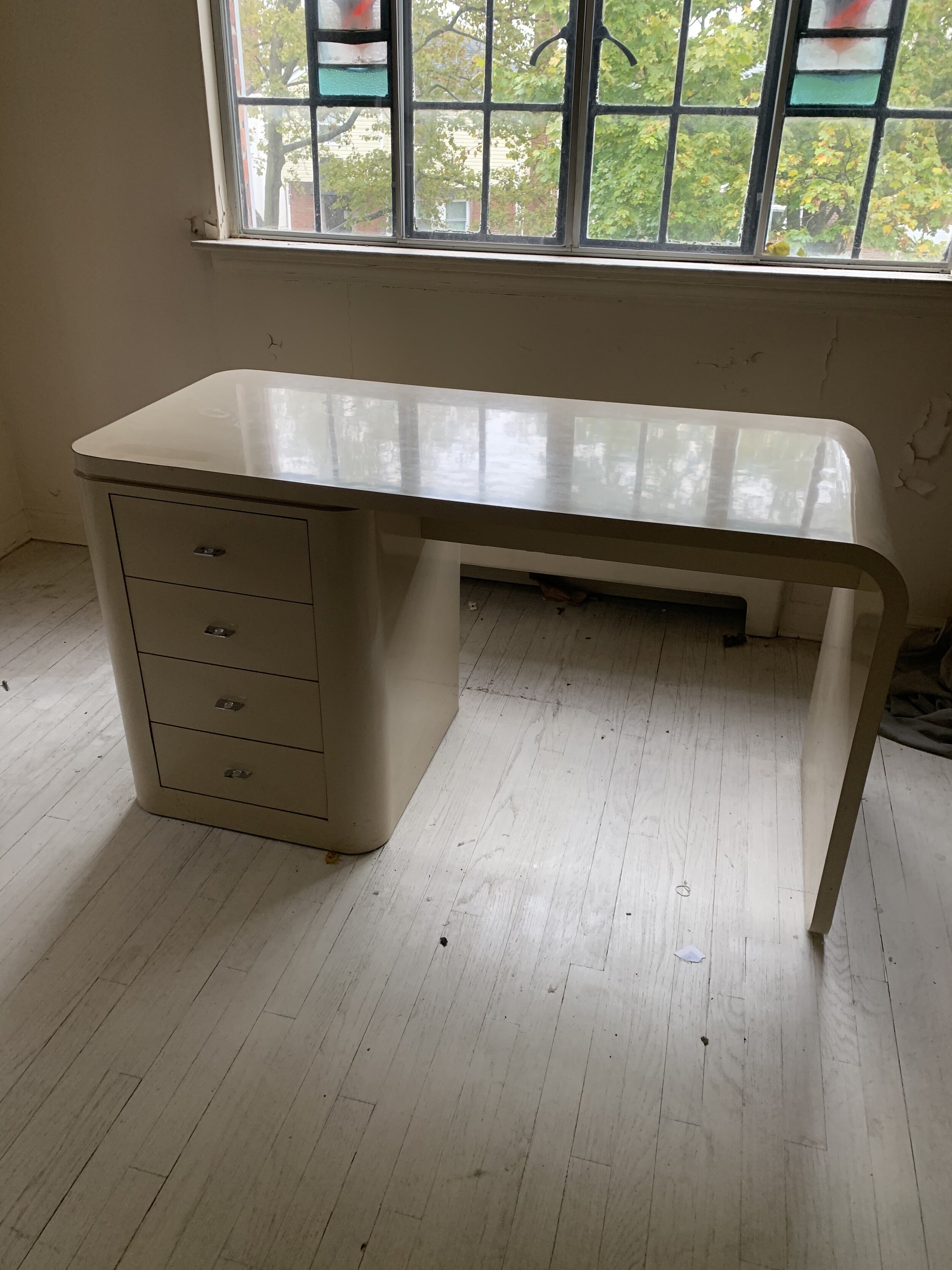 Practical Beige Waterfall Desk