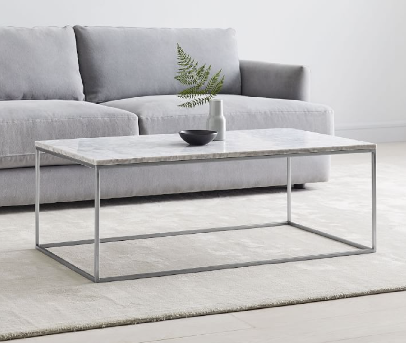 West Elm Streamline Marble Top Coffee Table