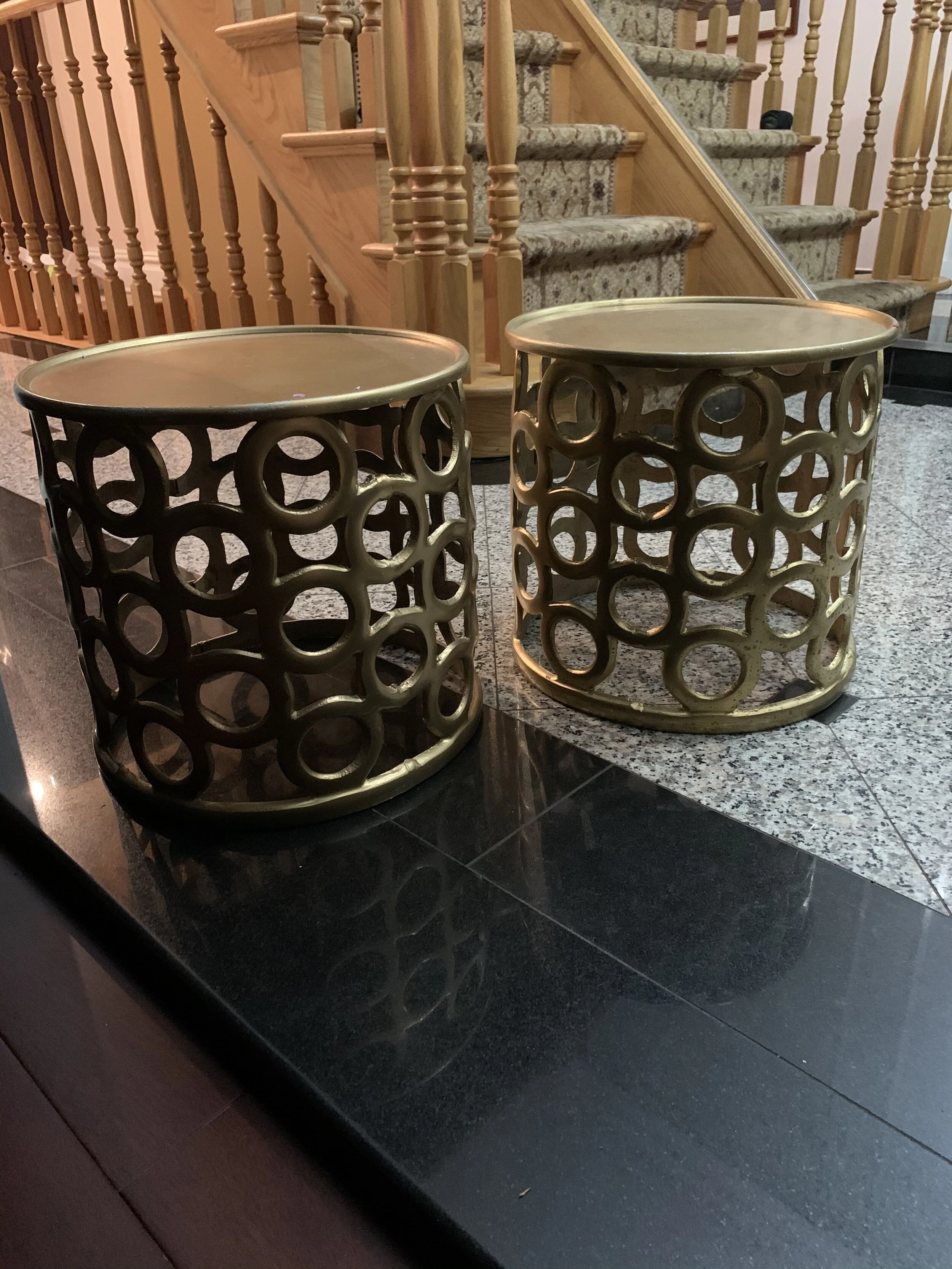 4 Gold Circle Accent Tables — Furniture Matchmaker