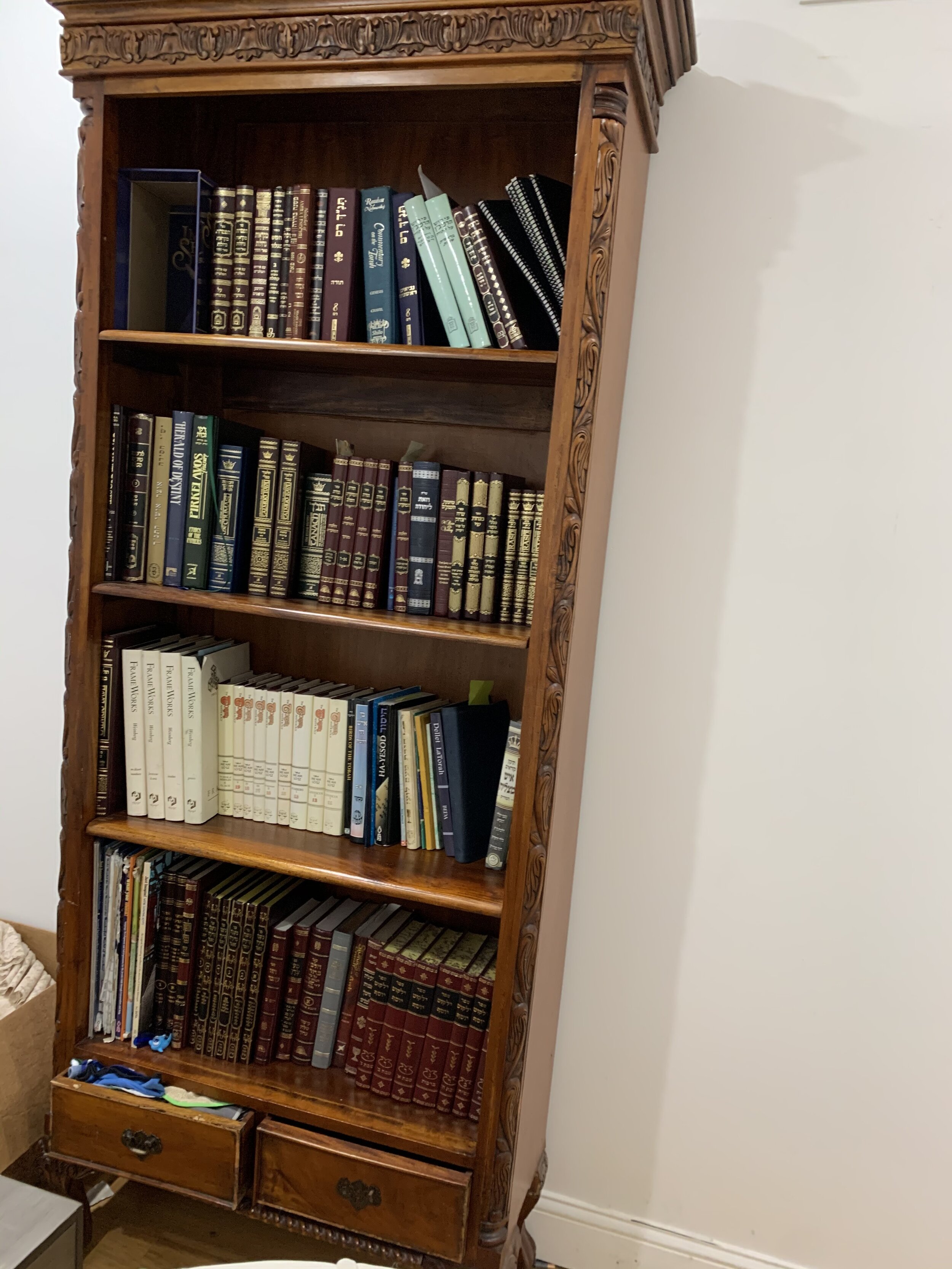 Tall Detailed Bookcase