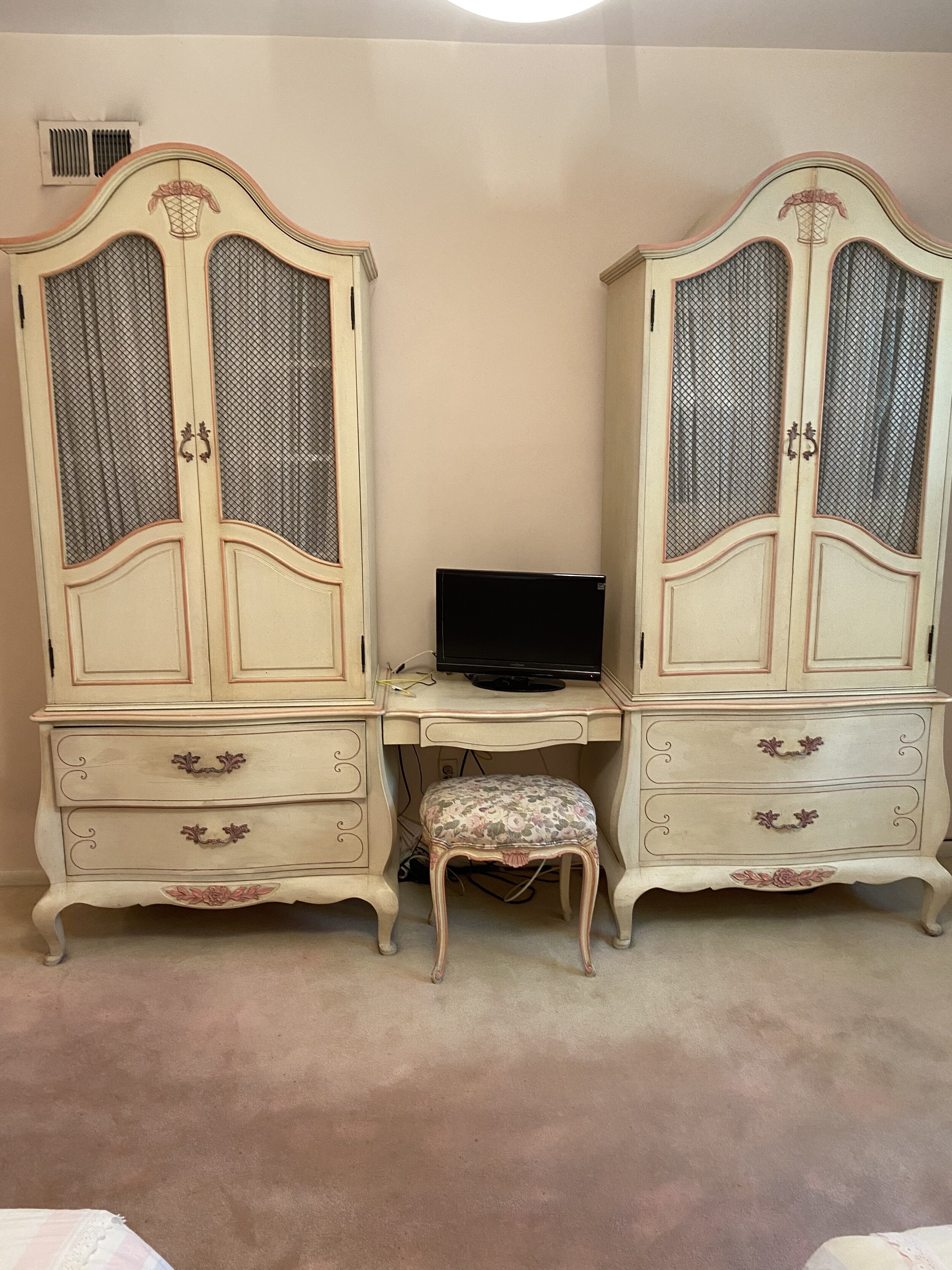 2 Wardrobe Closets with Attached Vanity