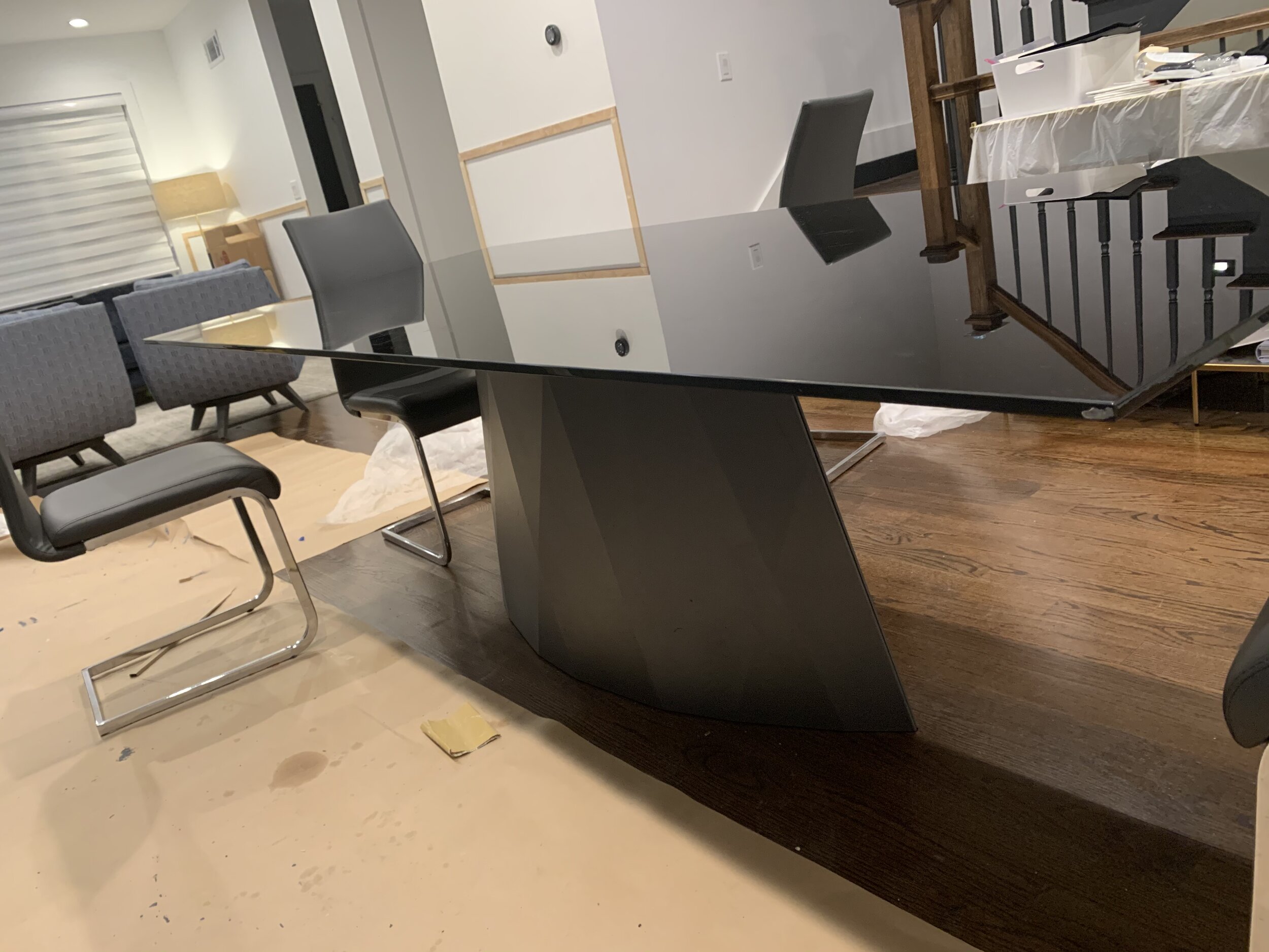 Modern Interiors Black Glass Dining Table