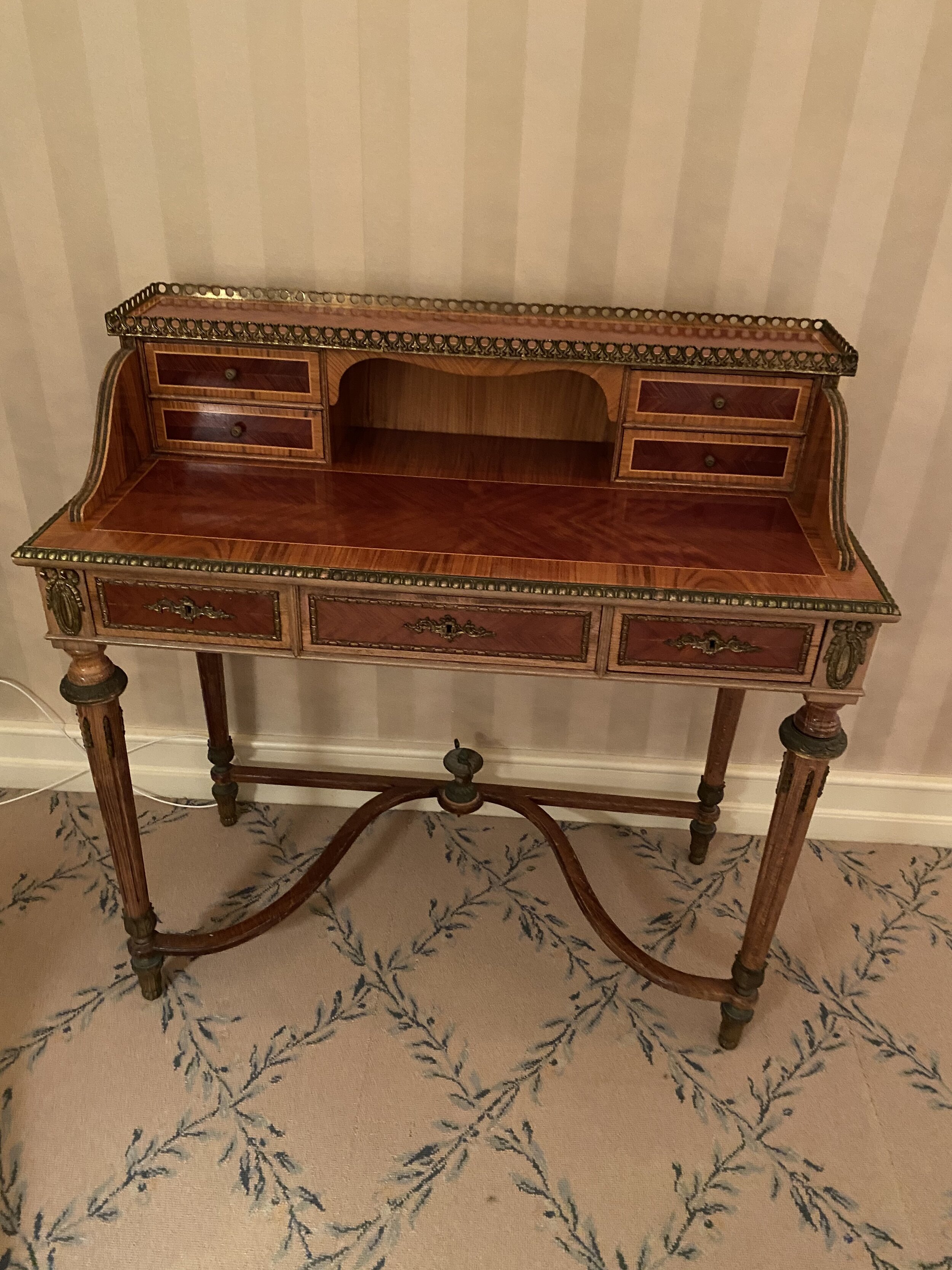 Gold Detailed Antique Writing Desk