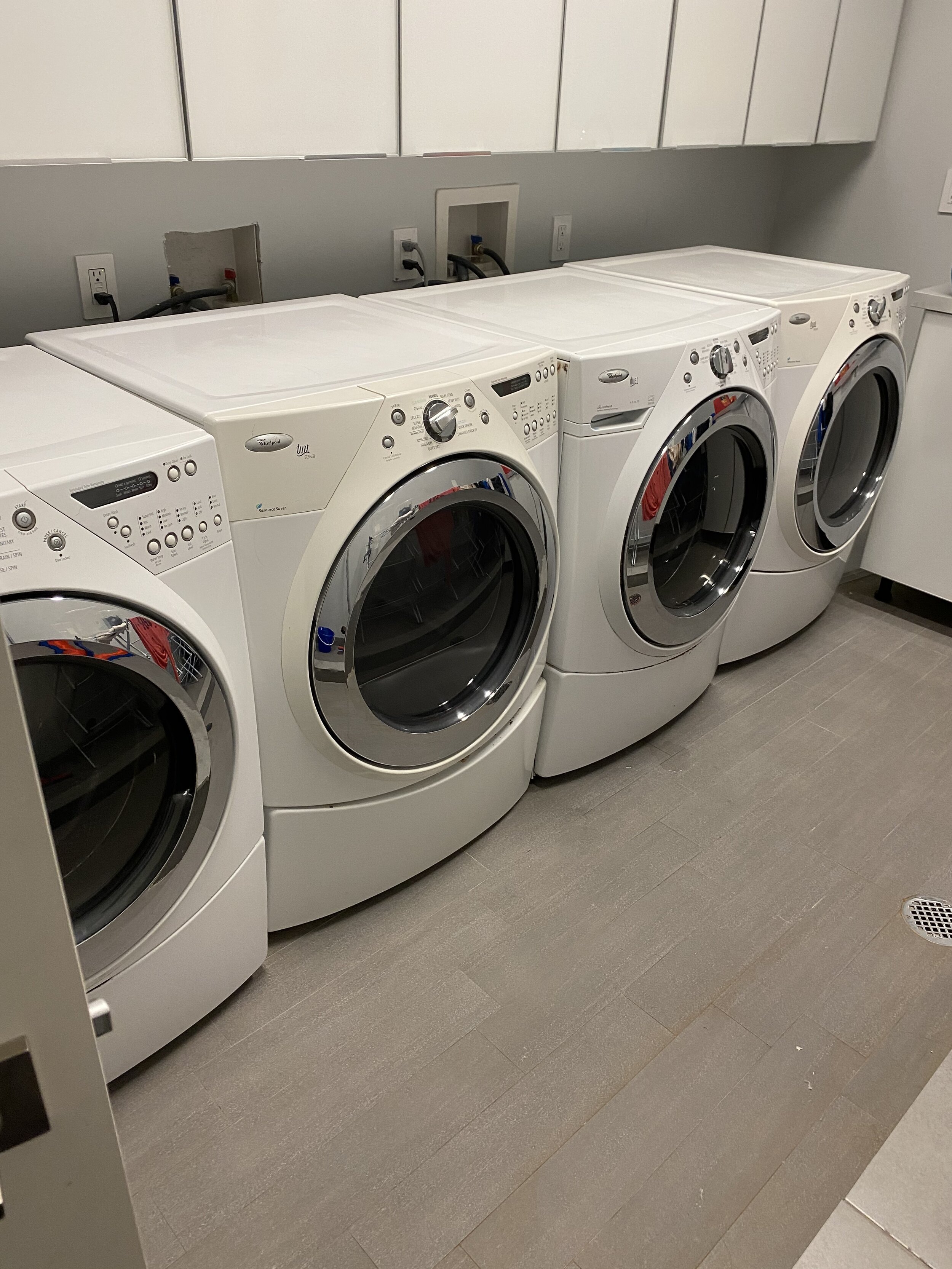 2 Sets of Whirlpool Front Loader Washer Dryers