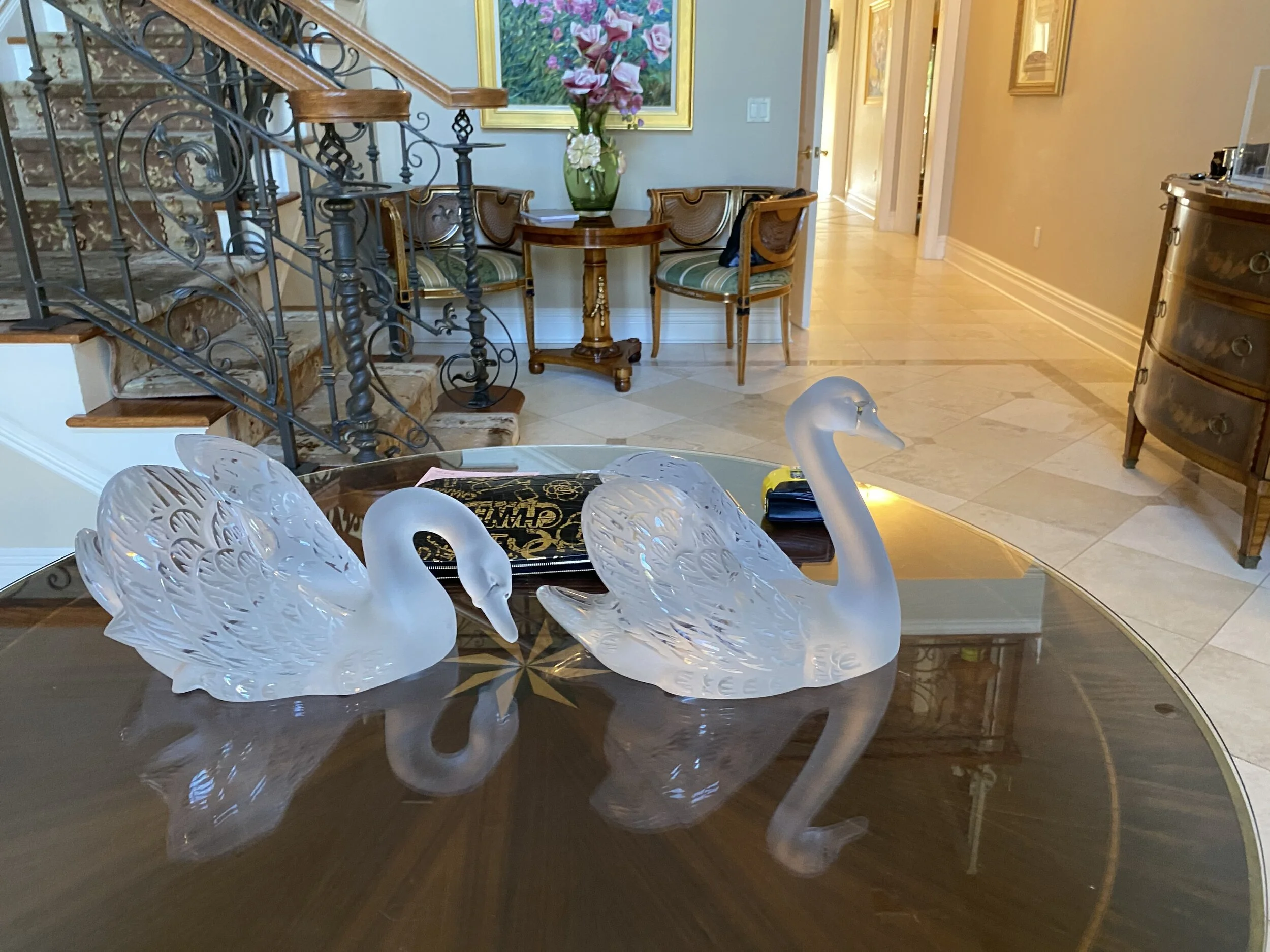 2 Gorgeous Lalique Swans
