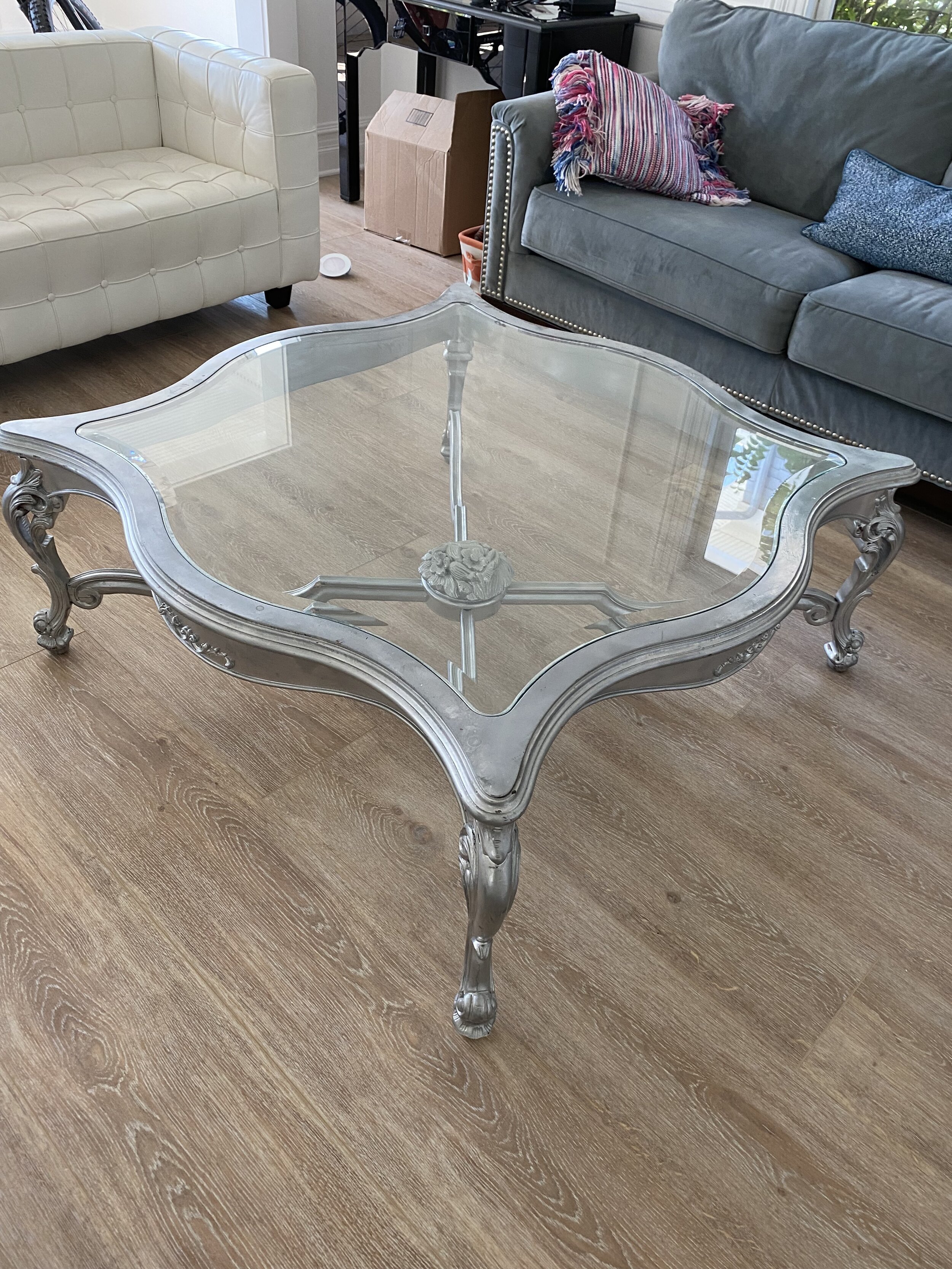 Distressed Silver Coffee Table