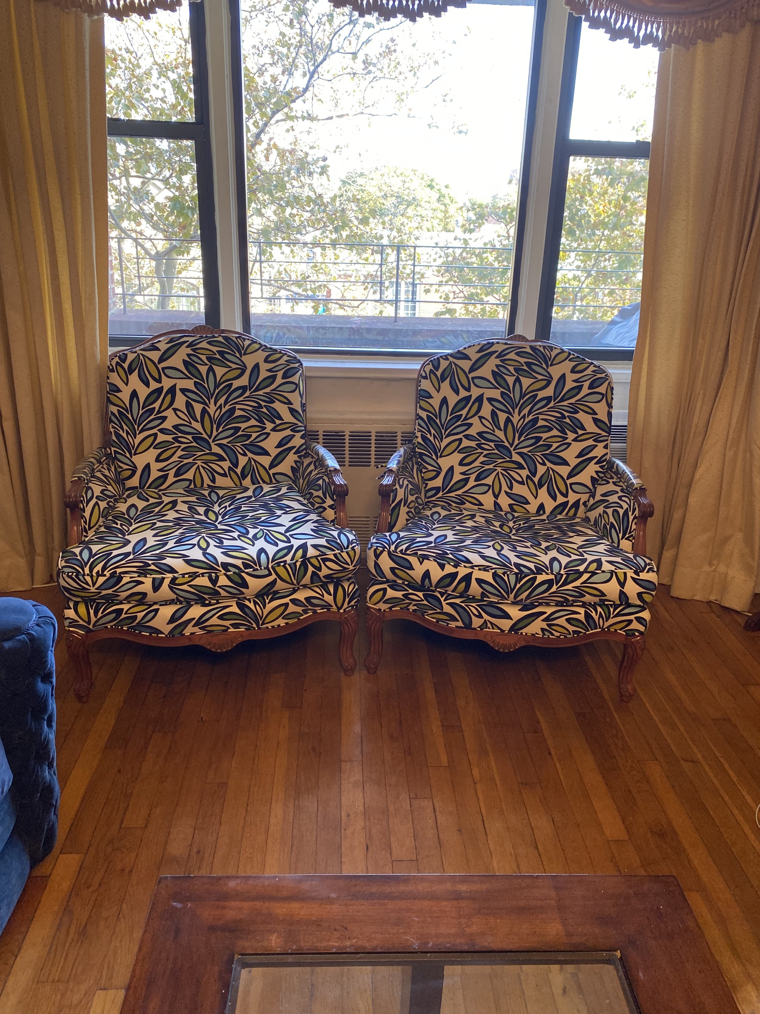 Pair of Perfect Condition Fabric Accent Chairs
