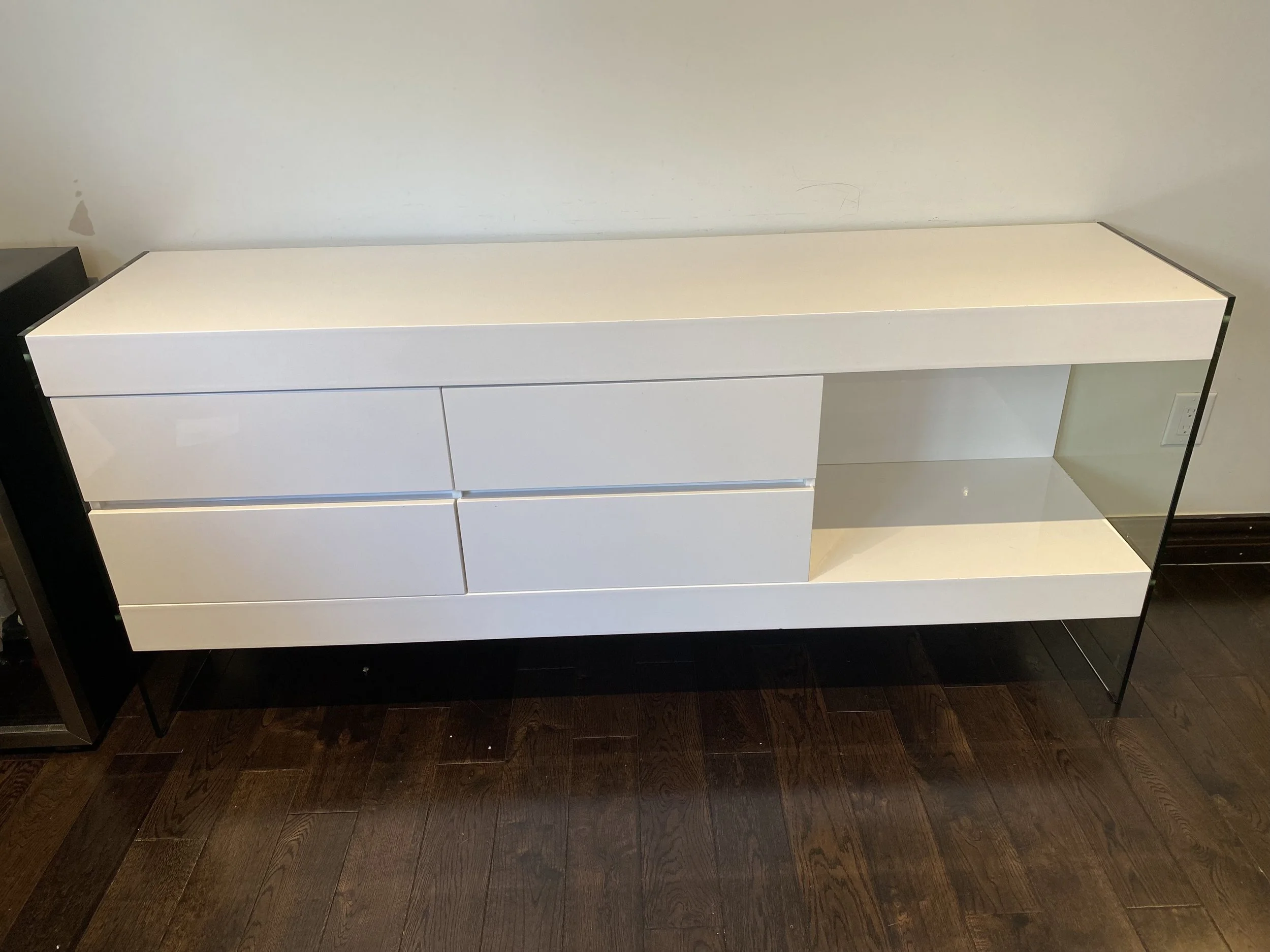 White Lacquer Console Media Console