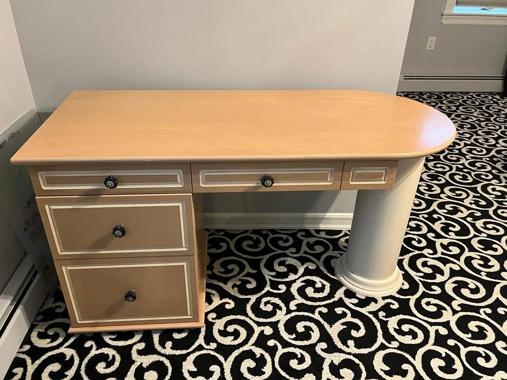 Wooden Desk With Pedestal