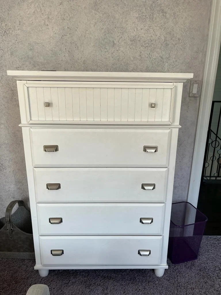 White Lift Top Dresser Chest