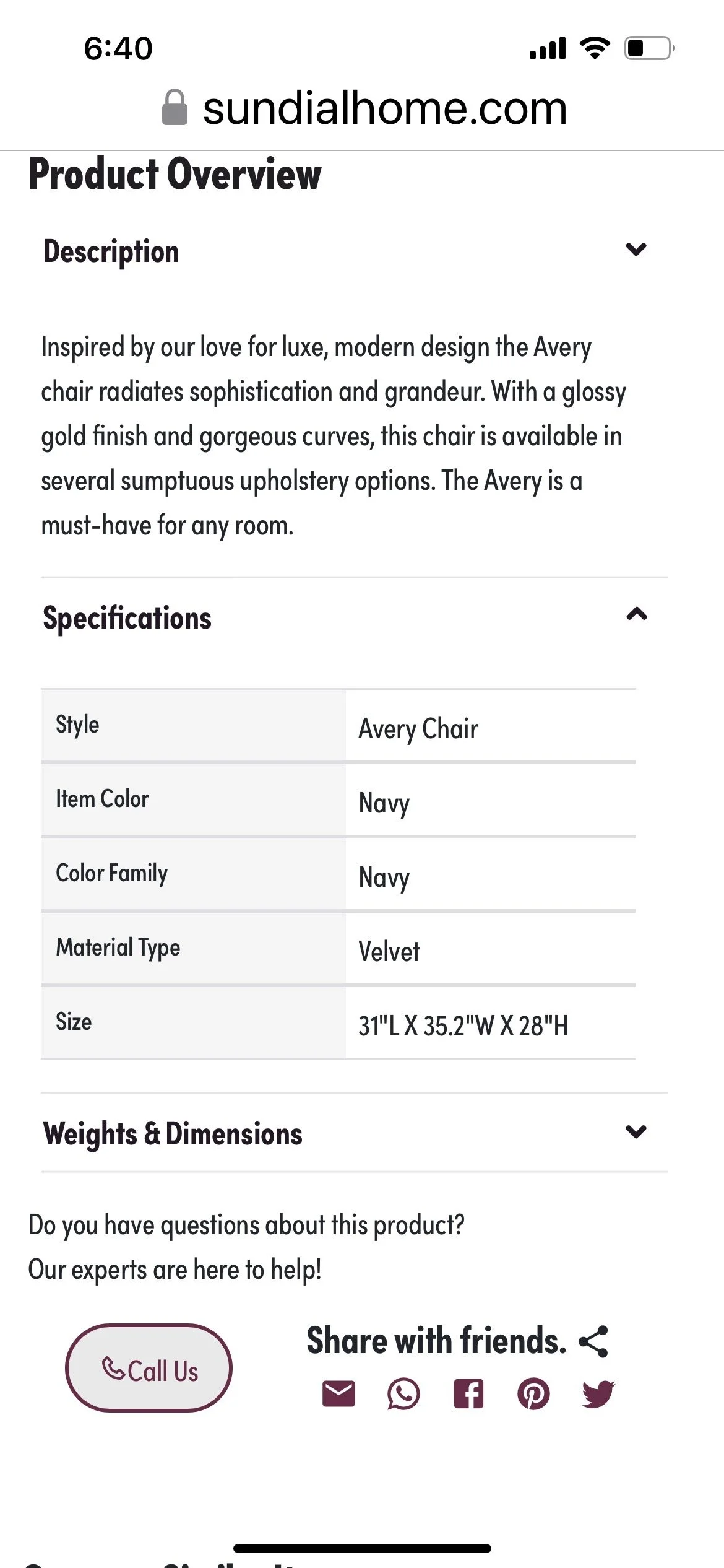 Avery Navy Velvet Chair  Accent Chairs (1).JPEG