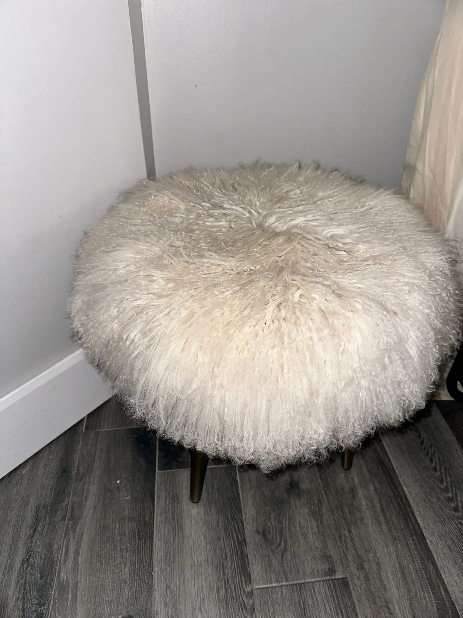 West Elm Modern Mongolian Lamb Stool
