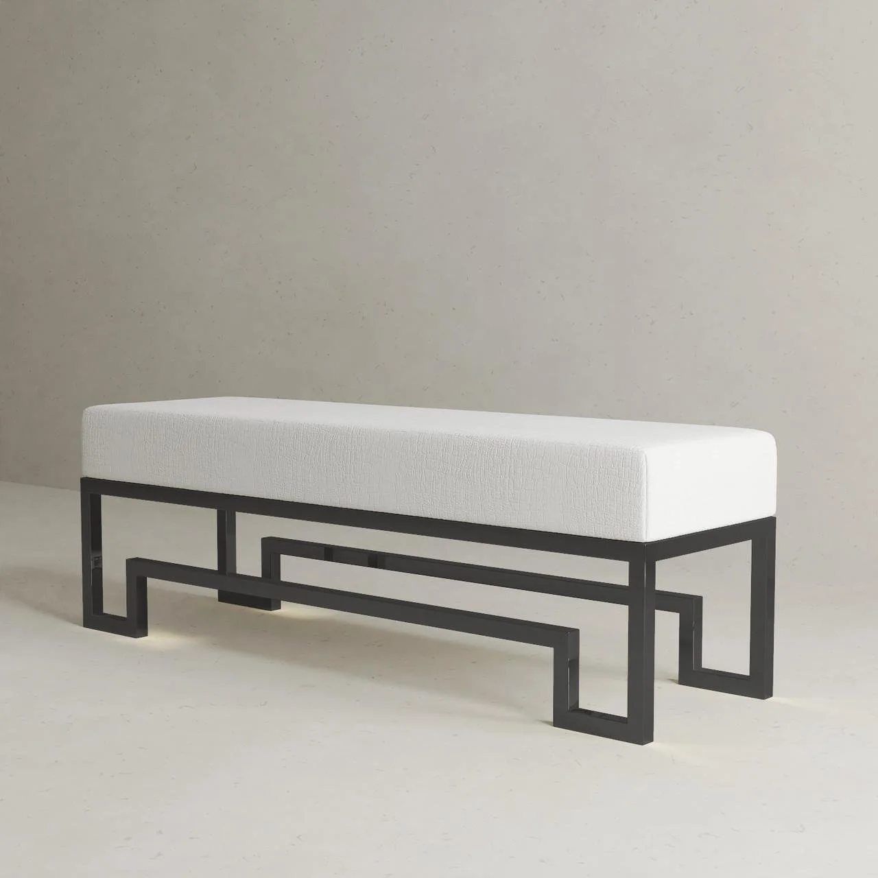 Brand new in box, Shatana Home Laurence Bench in white with Matte Black legs. Never opened