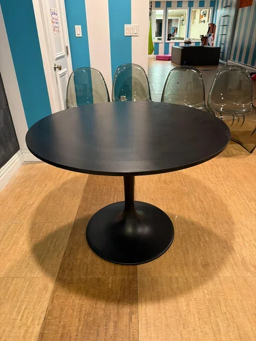 Modern Black Pedestal Round Table