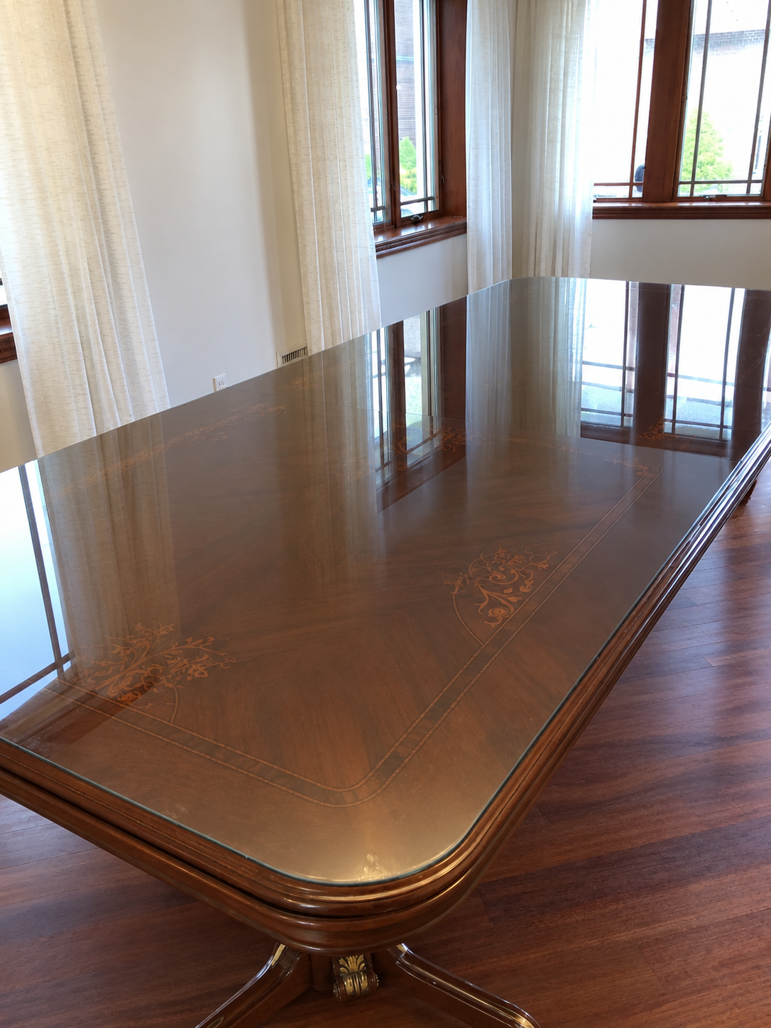 Polished Inlaid Dining Table in Daylight.png