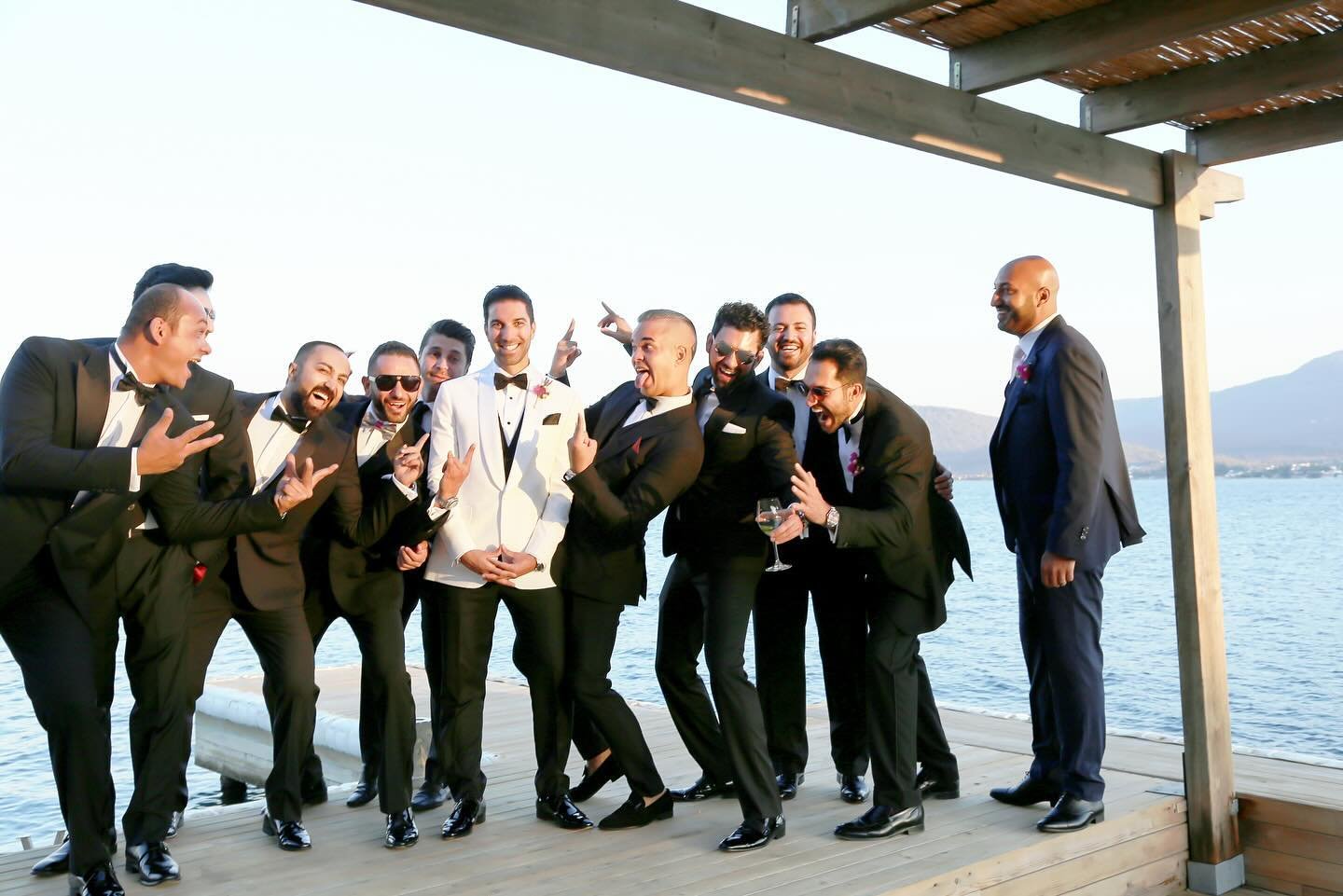 Our fun loving groom Omar getting ready and excited to see his beautiful bride with his groomsmen by his side. One of the greatest things about a destination wedding by the sea is the playfulness and calming effect of the big blue. In this case the M