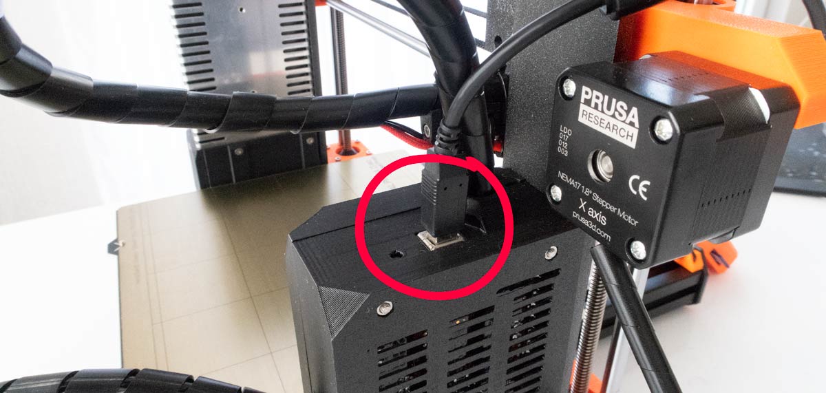 Подключение Prusa к компьютеру через USB порт