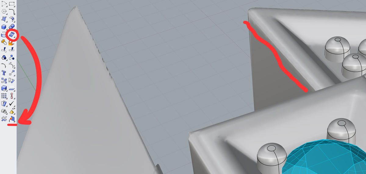 Некоторые углы сгладились плохо, поэтому применяем команду Weld Mesh