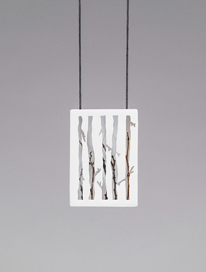 For Me neckpiece (2017) Copper, Polypropylene, Branch, Elastic