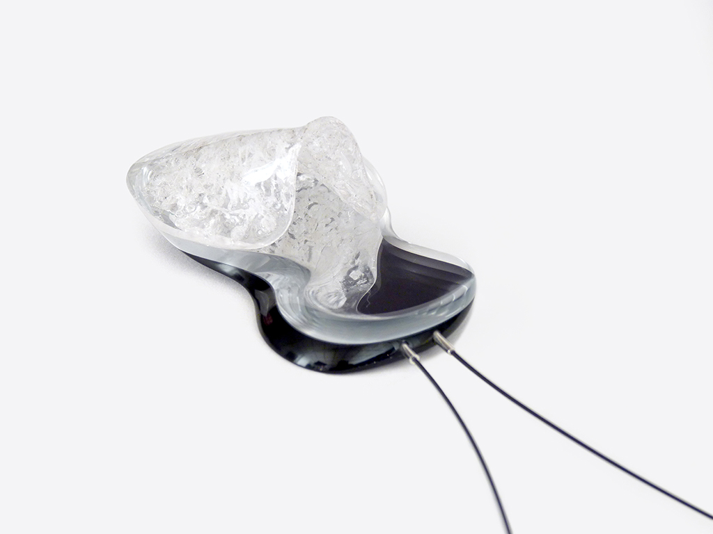 Vessel Pendant (2016) Acrylic, sterling silver, guitar string