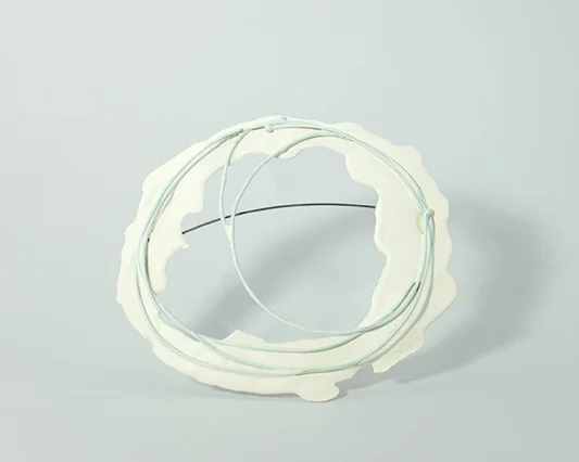 Anastasia Pindera Untitled Brooch (2017) Latex paint, copper, steel Image by the artist 