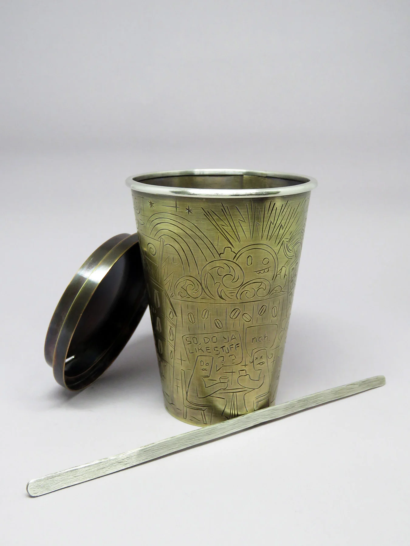 Pick Me Up (2018) Sterling Silver, Brass, Patina Image by the artist
