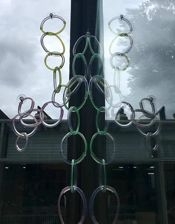 Alex Gasparis swallowed by (2019) PVC tube, epoxy, water Image by the artist