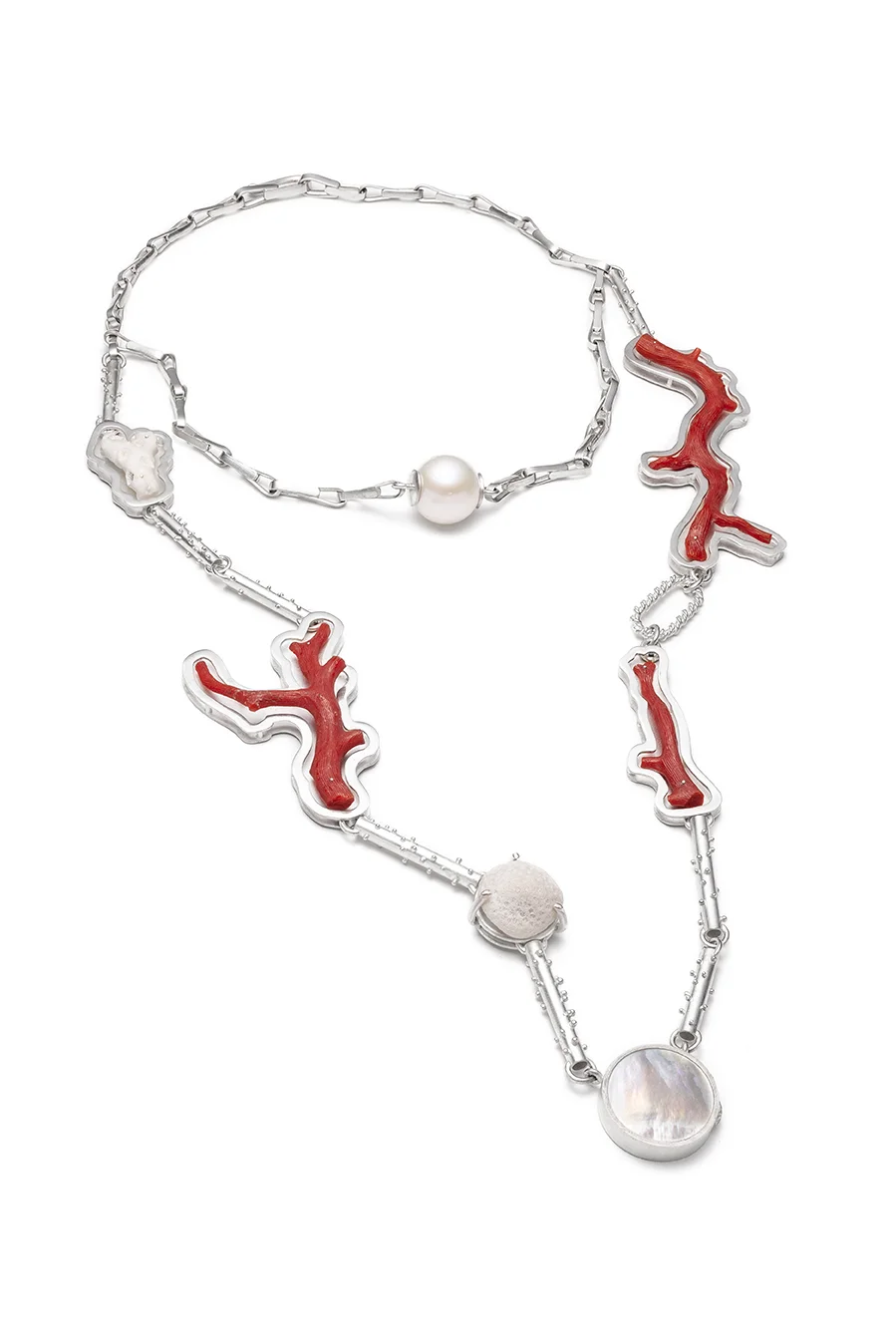 Maeva Lacombe Untitled (2019) Sterling silver, coral, mother of pearl Image by Anthony McLean