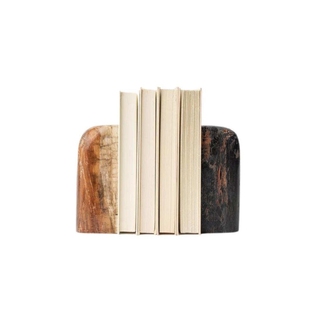 Petrified Wooden Bookends