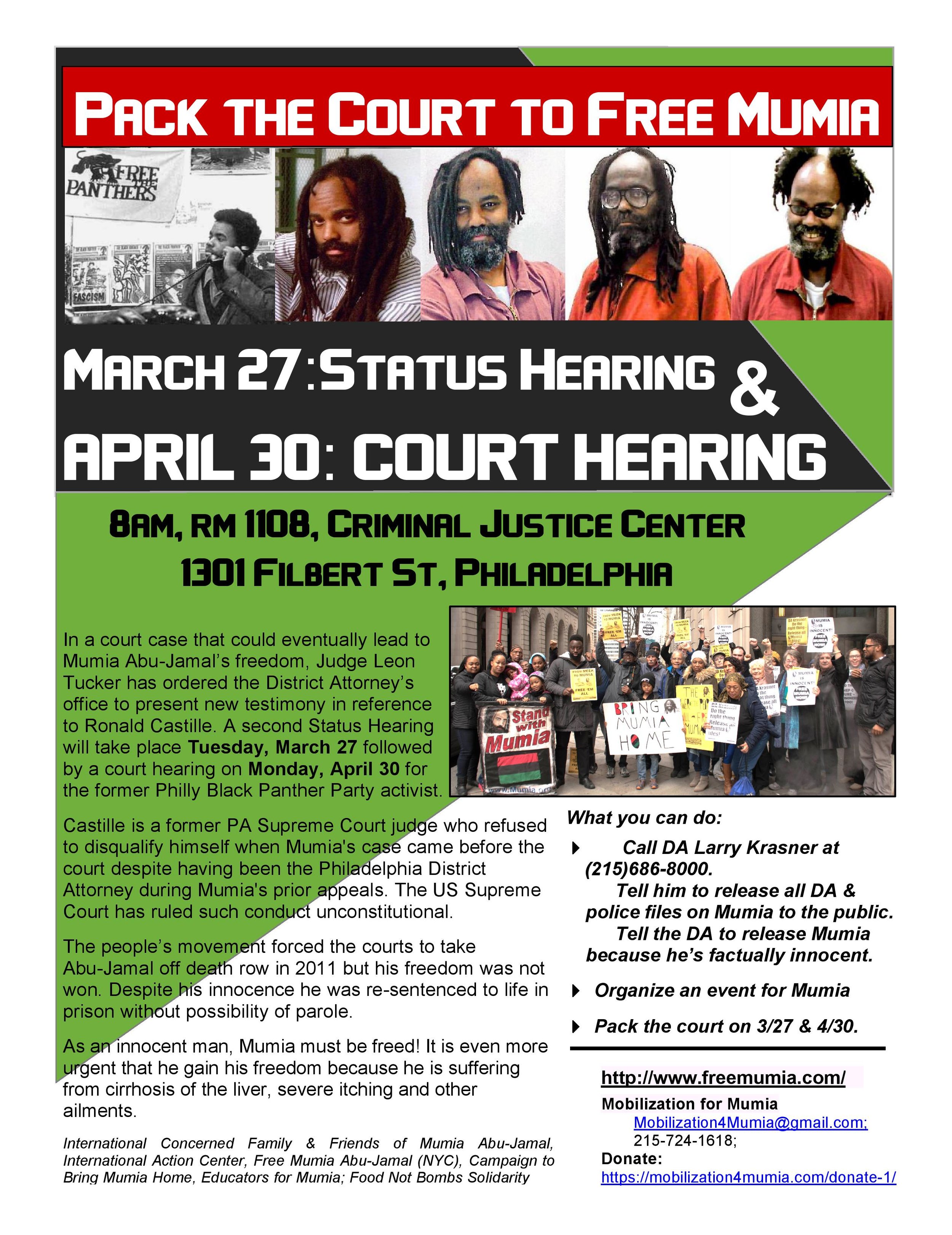 April 30: Pack the Court to Free Mumia