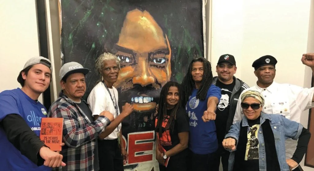 MOVE members Janine, Janet, Carlos and Pam with California activists