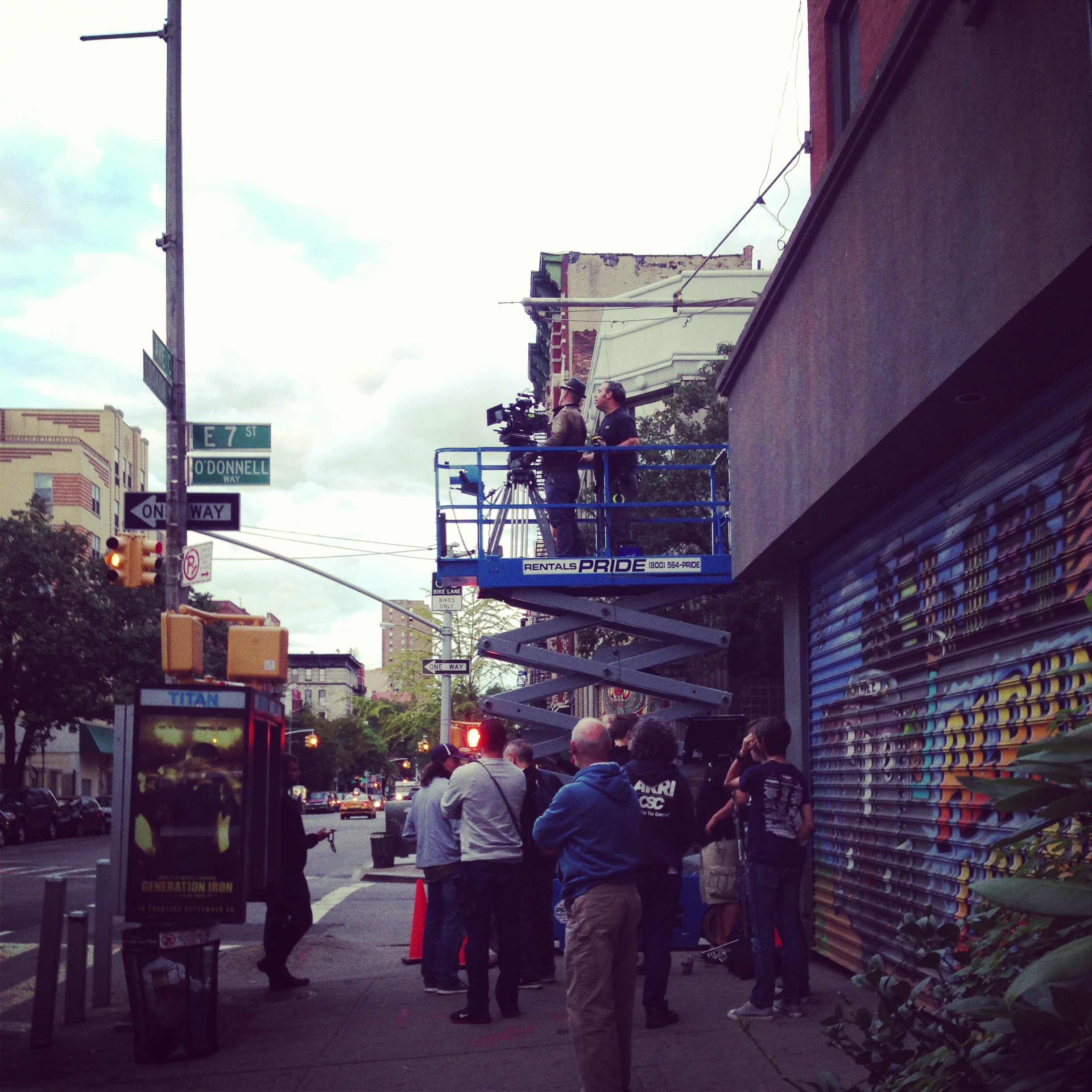 Scissor Lift in East Village, NYC.
