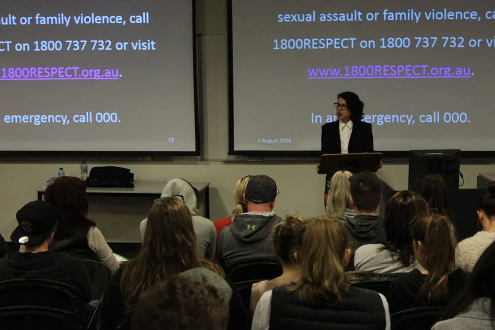 Sarah Jayne give a talk.