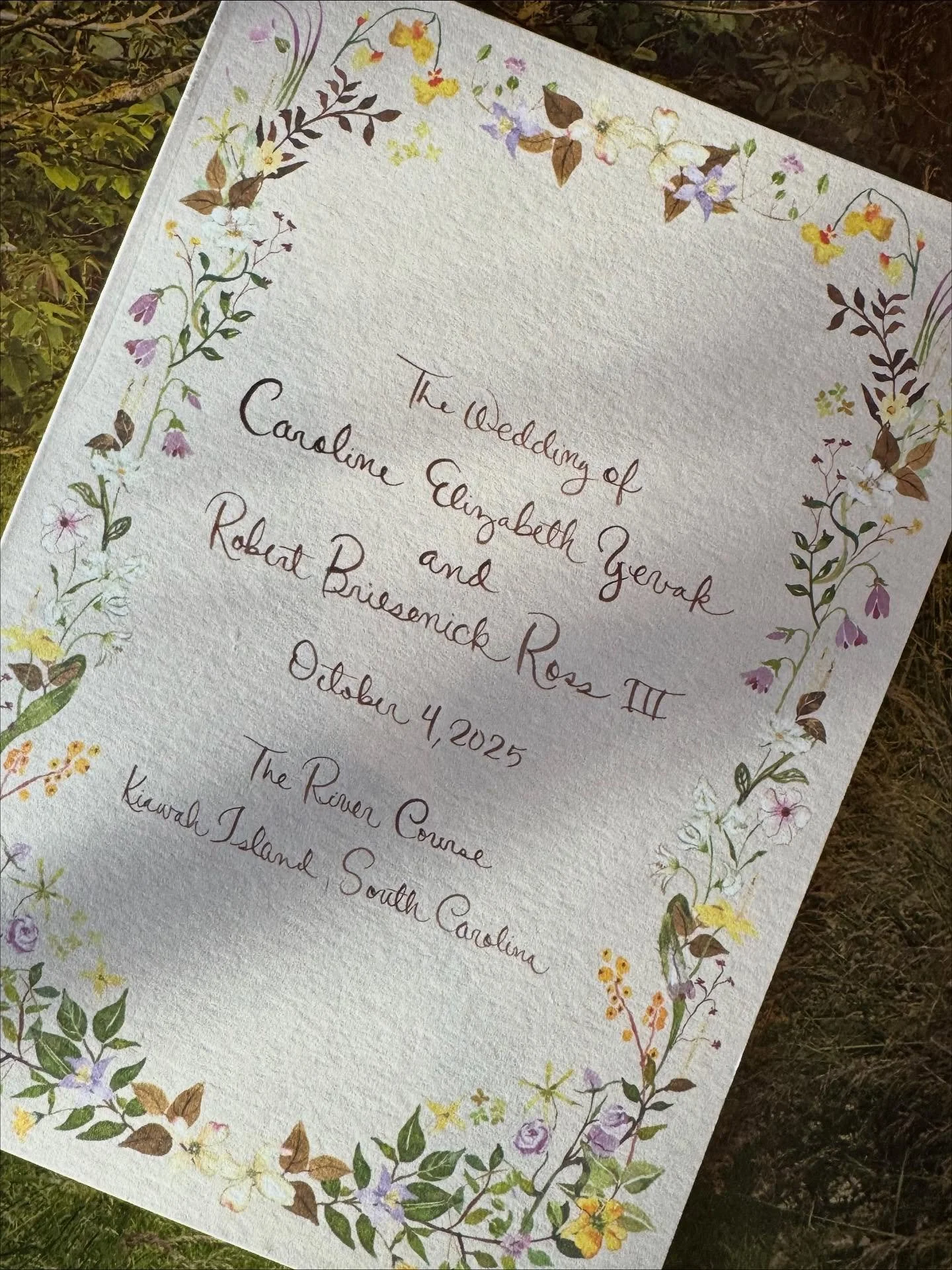 Just a few of the weekend details we created for Caroline and Bobby’s beautiful celebration earlier this month at Kiawah 🪲