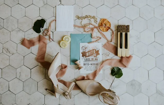 Shoes by: Louise Et Cie Invitations by : Moving Beauty Studio (Angela Ficorelli) 2” Wide Terracotta Habotai Ribbon Necklace by: Goldeluxe
