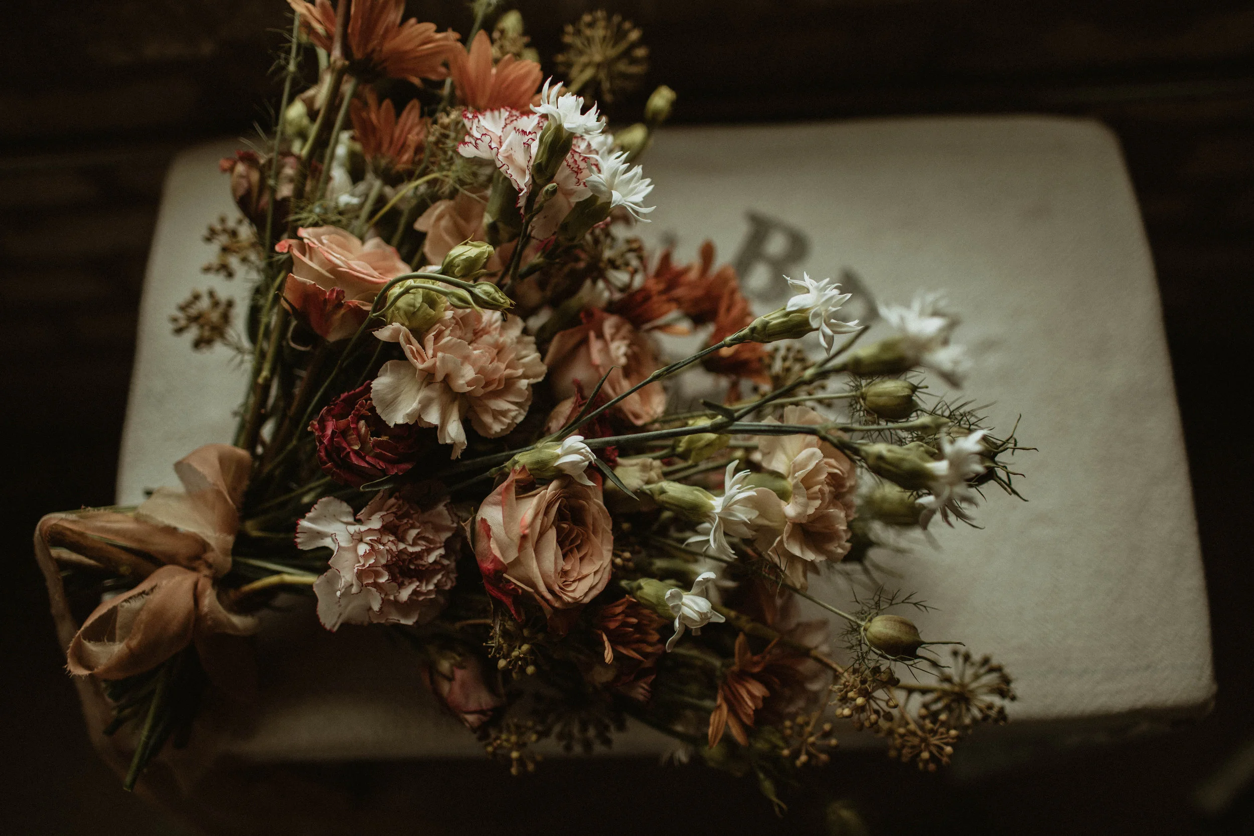 Venue: Brooklyn Outdoor Florals: Willa Rose Floral Photography: Molly Grunewald Rosemarine Textiles 1” wide terracotta ribbon Rosemarine Textiles 1” wide champagne ribbon