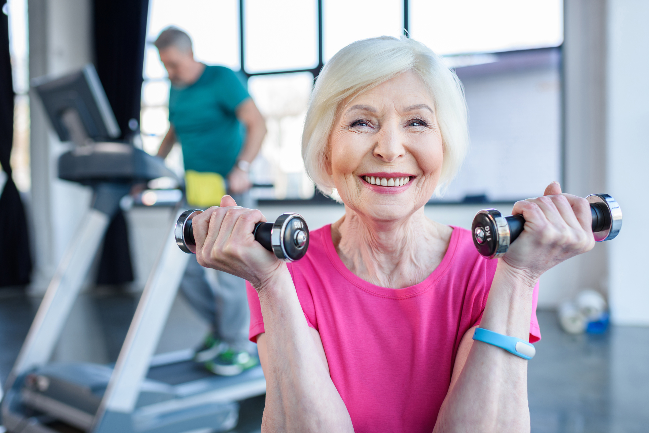 White Senior Citizen Women Excercising