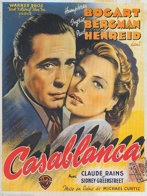 Directed by Michael Curtiz - Written by Julis J. Epstein, Philip G. Epstein, Howard Koch, and Casey Robinson - Based on a Play by Murray Burnett and Joan Alison