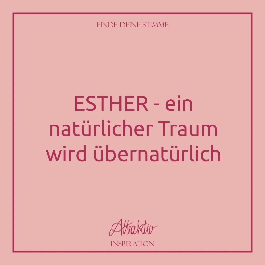 Sie ist einem Traum gefolgt. Und Gott hat sie verwendet. Warum konnte er das tun? Was brauchte Gott von Esther? Zeit der Vorbereitung &ndash; nur Sch&ouml;nheitsrituale oder war Gott in dieser Vorbereitungszeit auch mit ihr &ndash; K&ouml;rper, Geist