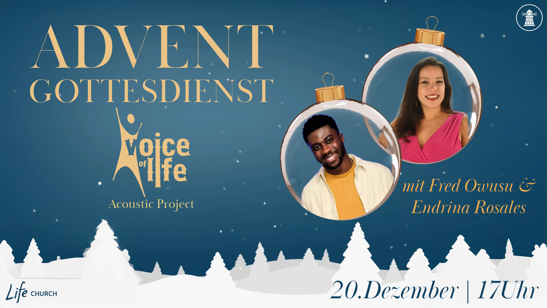 Advent Gottesdienst mit Voice of Life am 20. Dezember 17Uhr