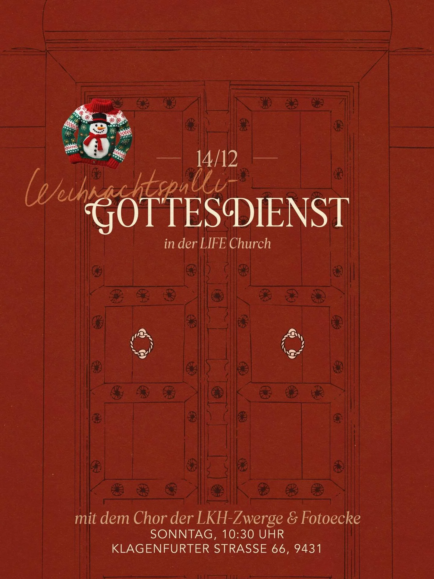 ✨🎄 Kalender rausholen und den kommenden Sonntag in der LIFE Church ganz fett eintragen, freihalten und mit uns feiern.

- Weihnachtspullover anziehen 😊
- den grandiosen Chor der LKH Zwerge genie&szlig;en 🎶
- gemeinsam mit uns Gottesdienst feiern ✨