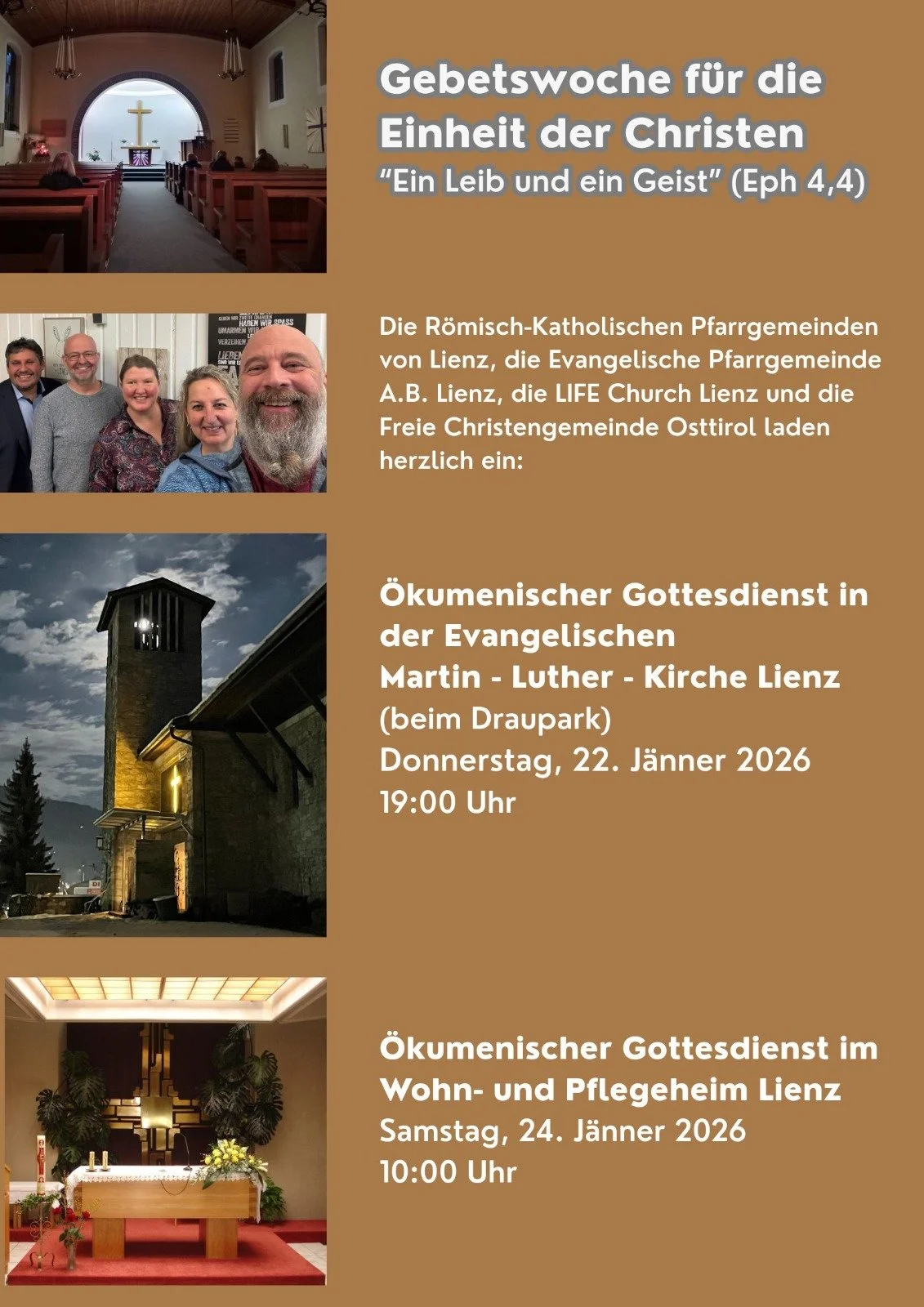 Ökumenischer Gottesdienst in der Enagelischen Martin Luther Kirche Lienz