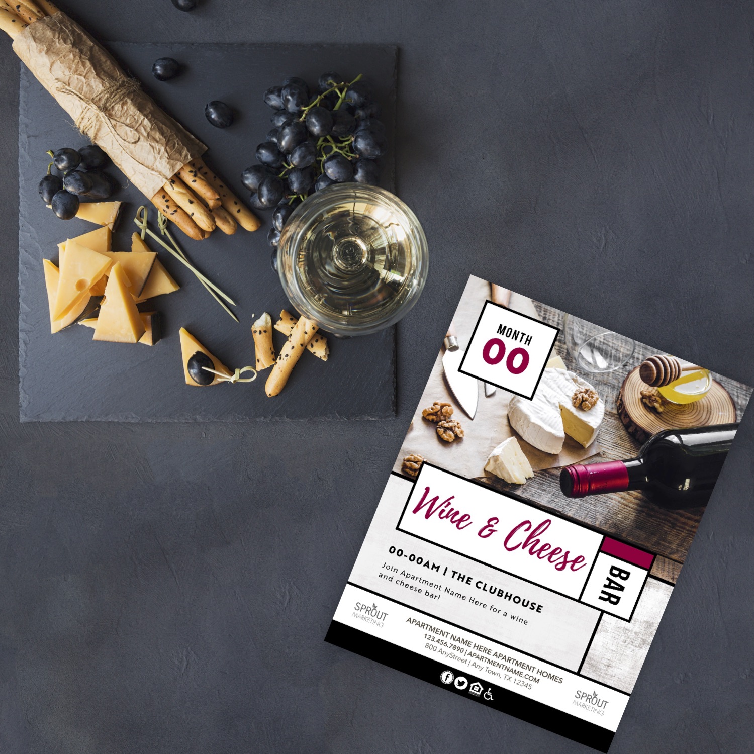 Wine And Cheese Are Never A Bad Idea! Customize Your Event Design Here.