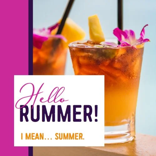 August 16th - #RumDay Search: RUM It’s #RumDay so we’re sharing a delicious Pina Colada recipe with you! Try it out and let us know how it tastes! Ingredients: 1.75 oz pineapple-infused rum 1 oz pineapple juice .75 oz lime juice 1.25 oz Coco Lopez .25 oz St. Germain Instructions: Shake, strain into rocks glass with crushed ice. Garnish with pineapple leaf and vanilla bean, finish with freshly grated nutmeg.