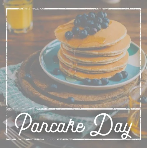 September 26th - #PancakeDay Search: PANCAKE How do you make a pancake smile? (comment your answers below) #PancakeDay is a BEAUTIFUL day! Are you celebrating? There’s this great spot called _______ (name of restaurant) that makes ah-mazing fluffy pancakes on _______ Street - stop by today, you won’t be sorry. (Answer: You butter it up!)