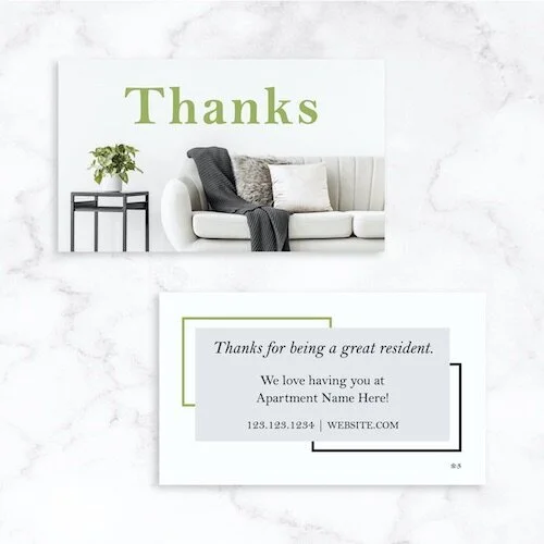 Customizable Business Card: Green Thanks [BC1045-C]